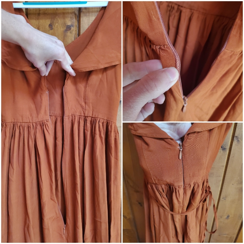 SOLD! Christy Dawn Monarch Dress, Rust, XS - Picture 9 of 15